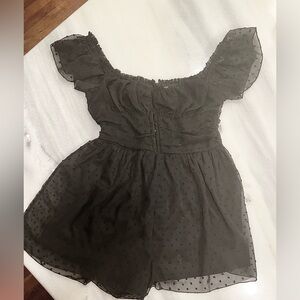 Altar'd State Black Ruffled Romper